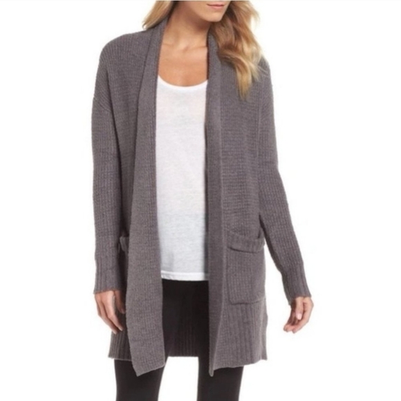 Barefoot Dreams CozyChic Lite Long Weekend Cardi Gray Grey size Large - Picture 1 of 7